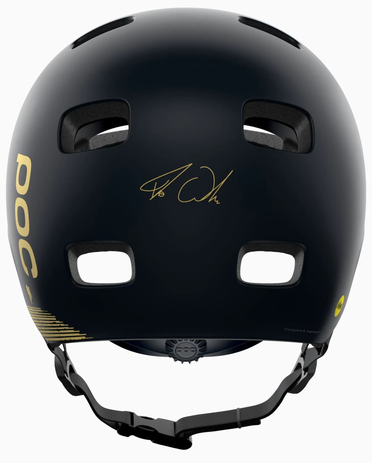 POC Crane MIPS Fabio Ed. Fahrradhelm - Uranium Black Matt / Gold - Image 2