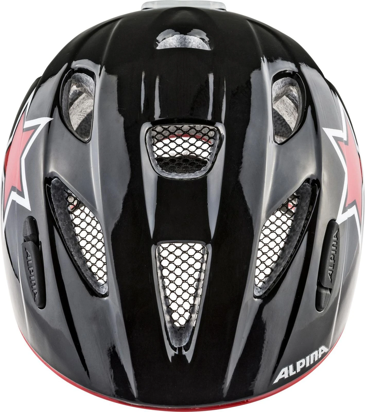 Alpina Ximo Flash Kinder Fahrradhelm - Black Red White Star - Image 2