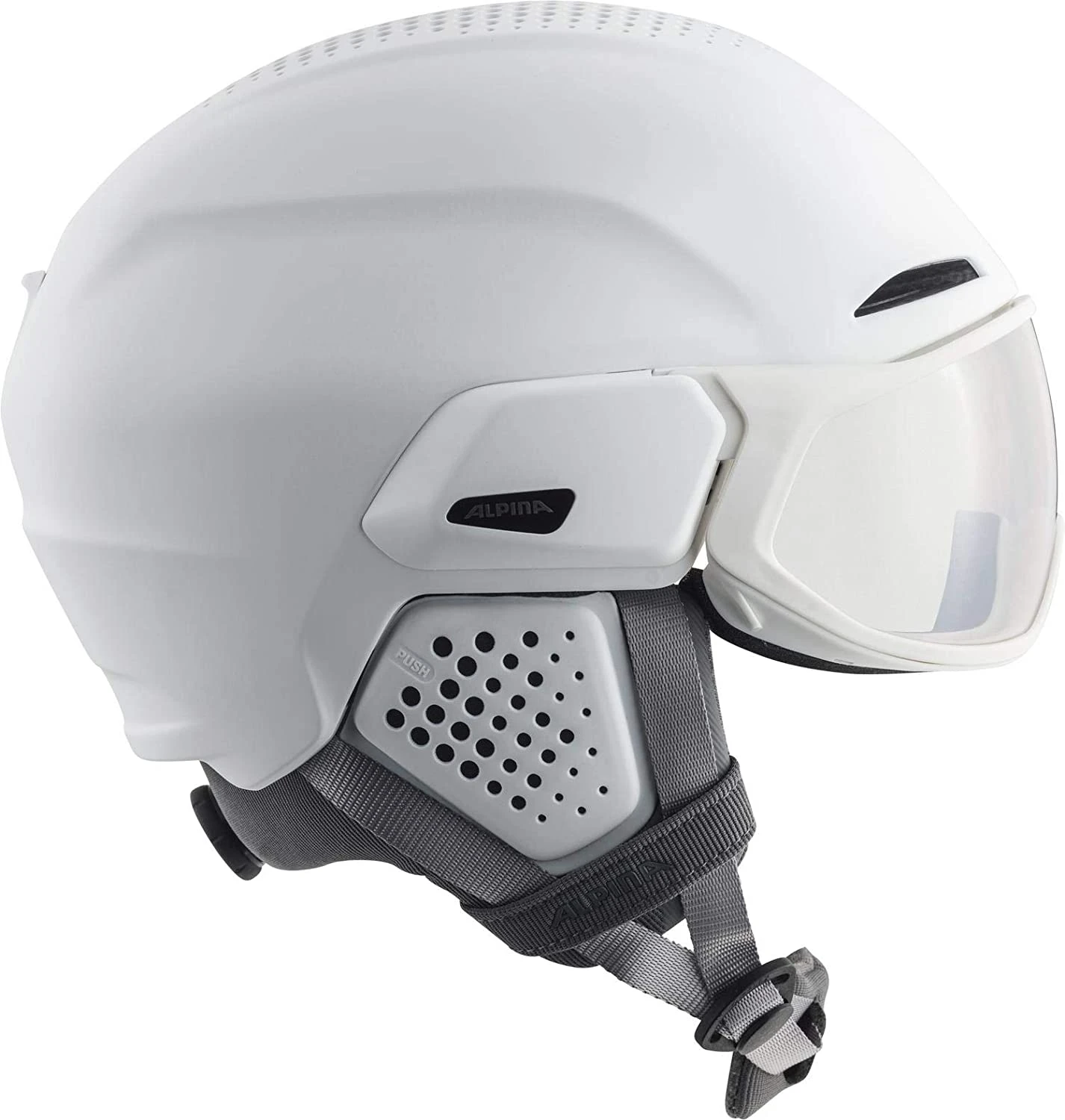 Alpina ALTO V Visier Skihelm - White Mat - Image 3