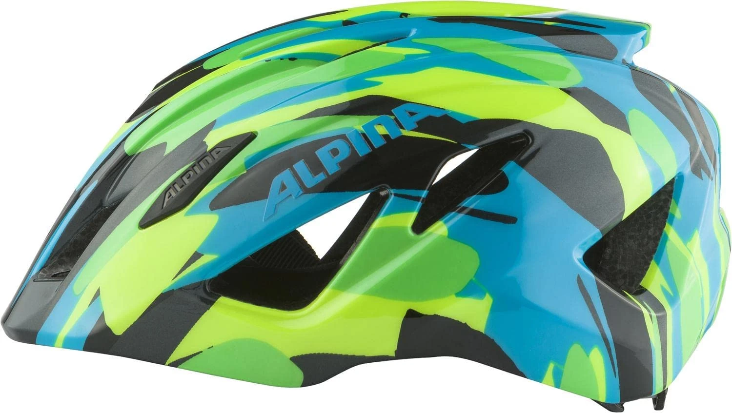 Alpina Pico Kinder Fahrradhelm - Neon Green-blue-gloss (glänzend) - Image 2
