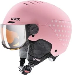 Uvex Rocket Jr. Visor Visier Kinder-Skihelm - Pink Confetti Mat