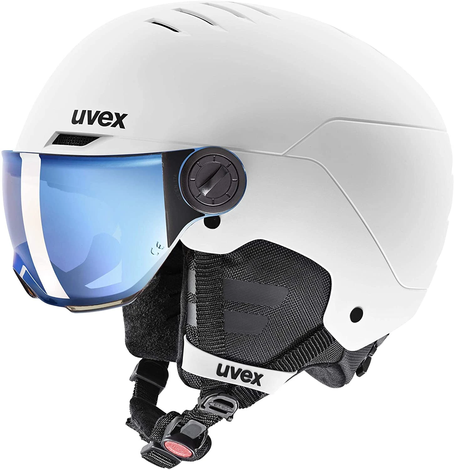 Uvex Rocket Jr. Visor Visier Kinder-Skihelm - White Black Mat